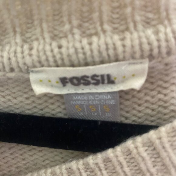 Fossil Merino Wool Cashmere Button Up Cardigan Sweater Womens Size S Beige Neutr - Picture 2 of 8